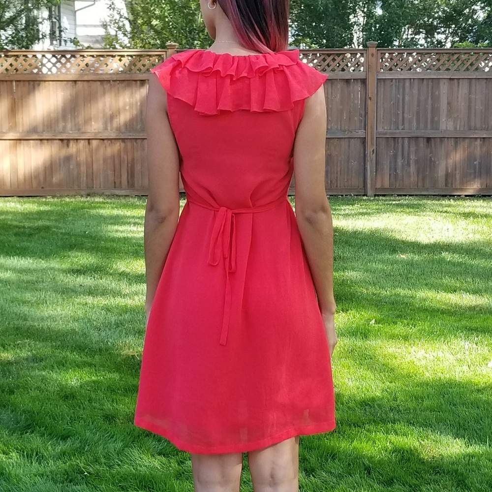 Red Ruffle Dress - Picture 2 of 2